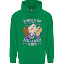 Purple Up for Military Kids Army Brats Mens 80% Cotton Hoodie Irish Green