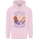 Purple Up for Military Kids Army Brats Mens 80% Cotton Hoodie Light Pink