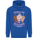 Purple Up for Military Kids Army Brats Mens 80% Cotton Hoodie Royal Blue