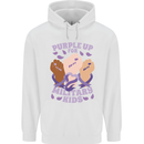 Purple Up for Military Kids Army Brats Mens 80% Cotton Hoodie White