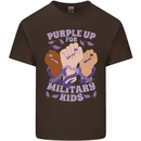 Purple Up for Military Kids Army Brats Mens Cotton T-Shirt Tee Top Dark Chocolate