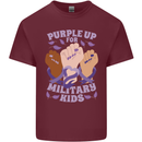 Purple Up for Military Kids Army Brats Mens Cotton T-Shirt Tee Top Maroon
