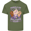 Purple Up for Military Kids Army Brats Mens Cotton T-Shirt Tee Top Military Green