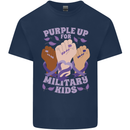 Purple Up for Military Kids Army Brats Mens Cotton T-Shirt Tee Top Navy Blue