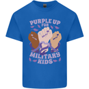 Purple Up for Military Kids Army Brats Mens Cotton T-Shirt Tee Top Royal Blue