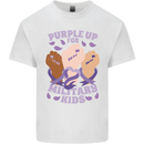 Purple Up for Military Kids Army Brats Mens Cotton T-Shirt Tee Top White