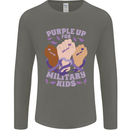 Purple Up for Military Kids Army Brats Mens Long Sleeve T-Shirt Charcoal