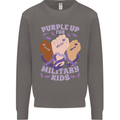 Purple Up for Military Kids Army Brats Mens Sweatshirt Jumper Charcoal