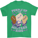 Purple Up for Military Kids Army Brats Mens T-Shirt 100% Cotton Irish Green