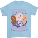 Purple Up for Military Kids Army Brats Mens T-Shirt 100% Cotton Light Blue