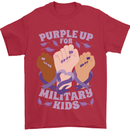 Purple Up for Military Kids Army Brats Mens T-Shirt 100% Cotton Red