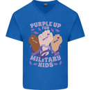 Purple Up for Military Kids Army Brats Mens V-Neck Cotton T-Shirt Royal Blue