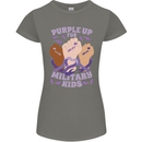 Purple Up for Military Kids Army Brats Womens Petite Cut T-Shirt Charcoal
