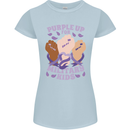 Purple Up for Military Kids Army Brats Womens Petite Cut T-Shirt Light Blue