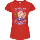 Purple Up for Military Kids Army Brats Womens Petite Cut T-Shirt Red