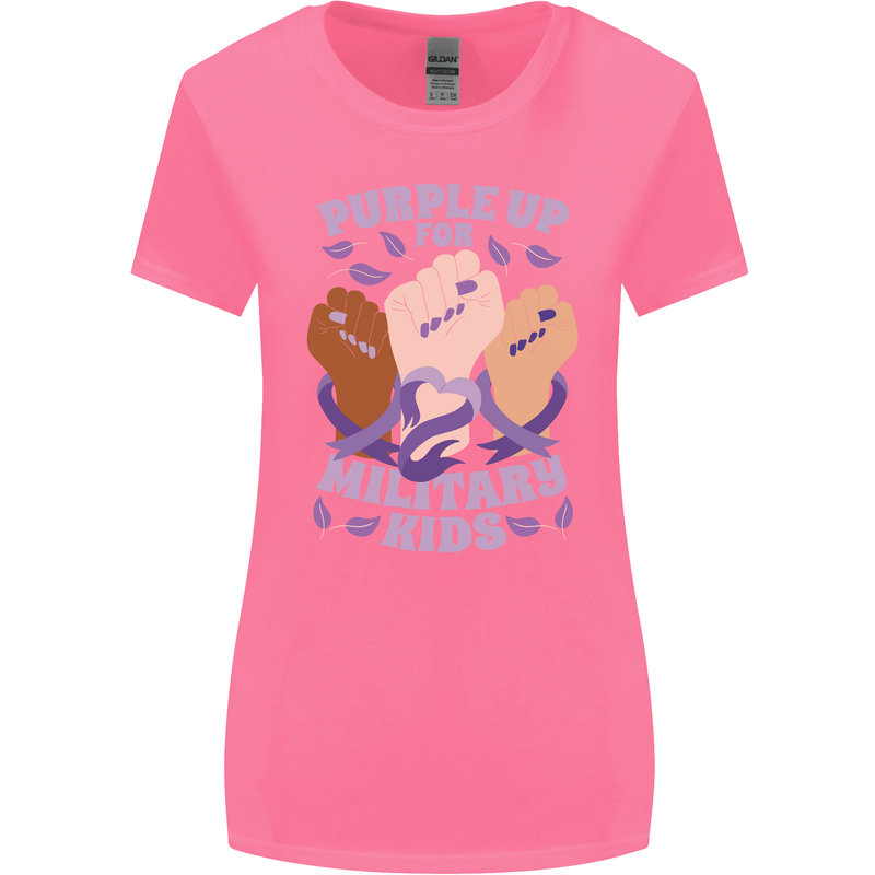 Purple Up for Military Kids Army Brats Womens Wider Cut T-Shirt Azalea