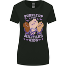 Purple Up for Military Kids Army Brats Womens Wider Cut T-Shirt Black