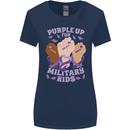 Purple Up for Military Kids Army Brats Womens Wider Cut T-Shirt Navy Blue