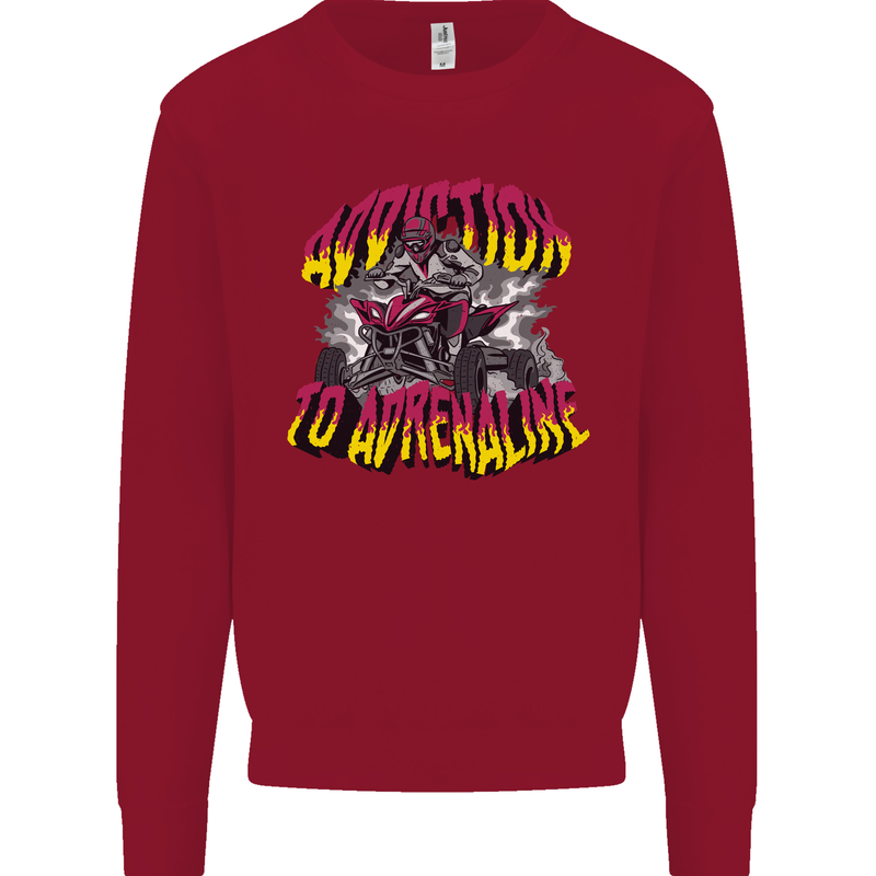 Quad Biking Adrenaline ATV Biker Off Road Kids Sweatshirt Jumper Red