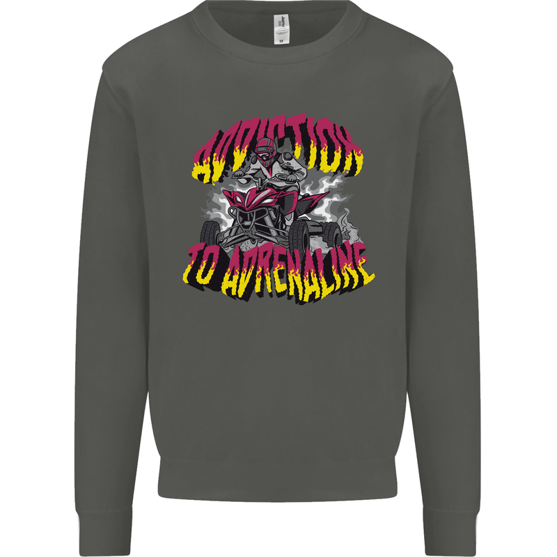 Quad Biking Adrenaline ATV Biker Off Road Kids Sweatshirt Jumper Storm Grey