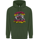 Quad Biking Adrenaline ATV Biker Off Road Mens 80% Cotton Hoodie Forest Green