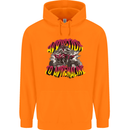 Quad Biking Adrenaline ATV Biker Off Road Mens 80% Cotton Hoodie Orange