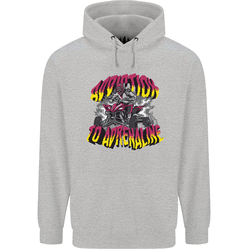 Quad Biking Adrenaline ATV Biker Off Road Mens 80% Cotton Hoodie Sports Grey