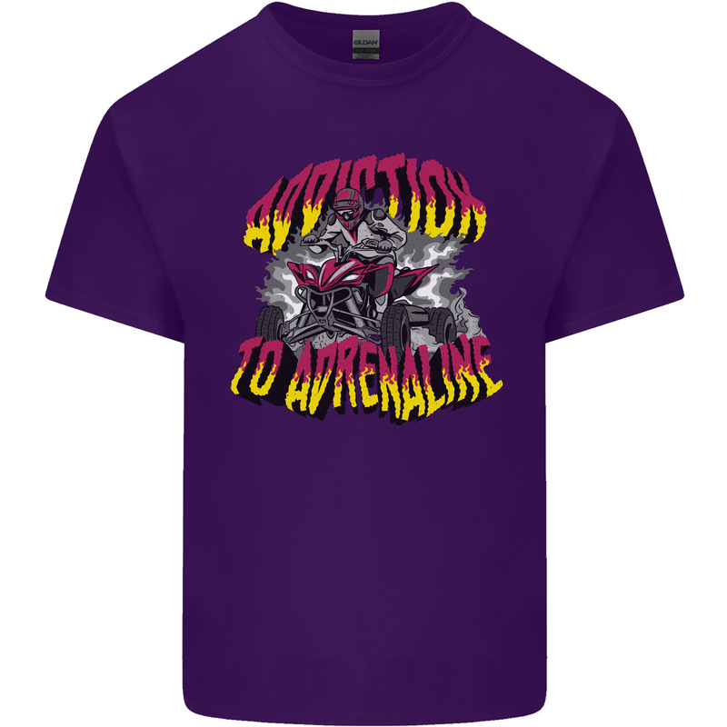 Quad Biking Adrenaline ATV Biker Off Road Mens Cotton T-Shirt Tee Top Purple