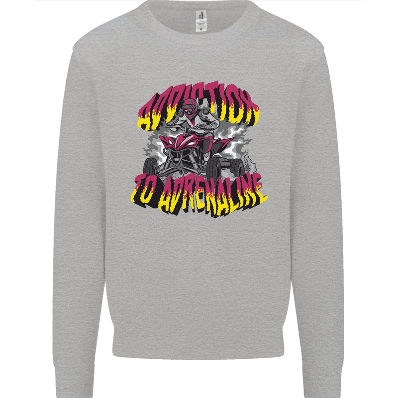 Quad Biking Adrenaline ATV Biker Off Road Mens Sweatshirt Jumper Sports Grey