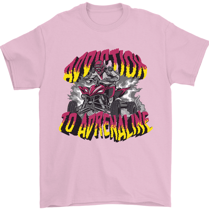 Quad Biking Adrenaline ATV Biker Off Road Mens T-Shirt 100% Cotton Light Pink