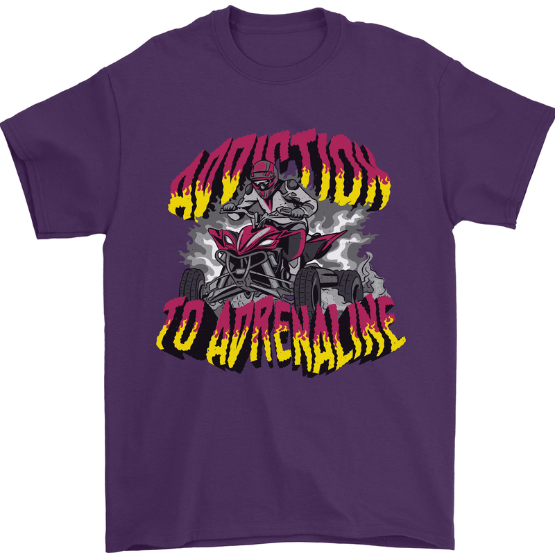 Quad Biking Adrenaline ATV Biker Off Road Mens T-Shirt 100% Cotton Purple