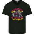 Quad Biking Adrenaline ATV Biker Off Road Mens V-Neck Cotton T-Shirt Black