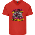 Quad Biking Adrenaline ATV Biker Off Road Mens V-Neck Cotton T-Shirt Red