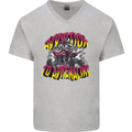 Quad Biking Adrenaline ATV Biker Off Road Mens V-Neck Cotton T-Shirt Sports Grey