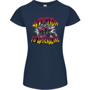 Quad Biking Adrenaline ATV Biker Off Road Womens Petite Cut T-Shirt Navy Blue