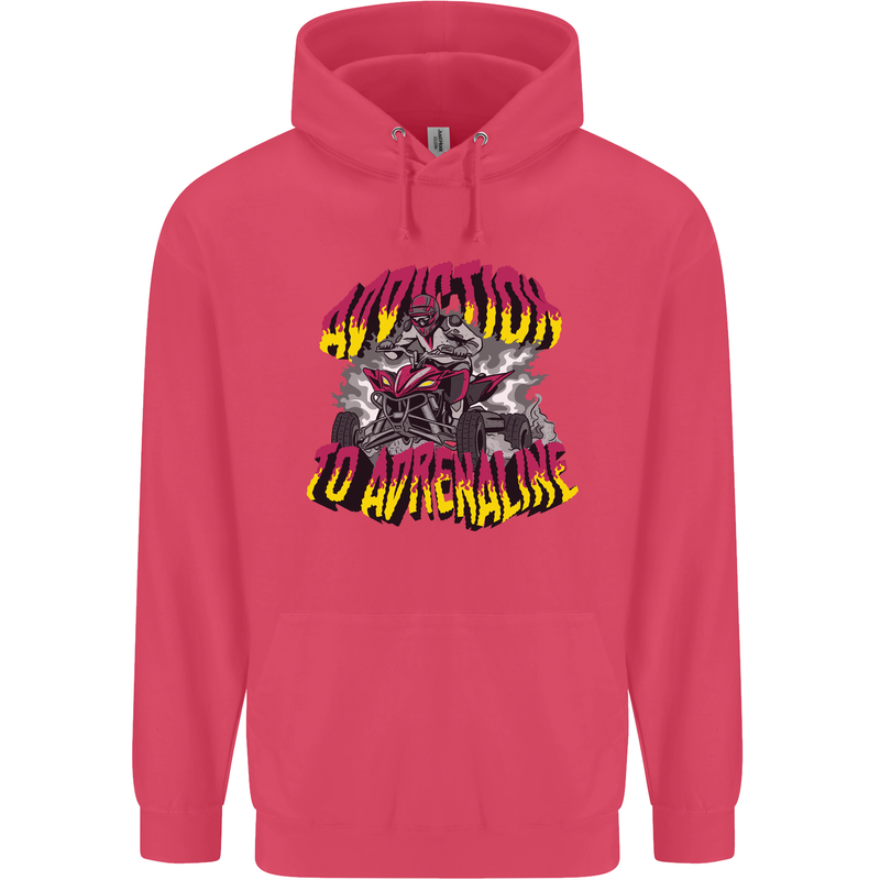 Quad Biking Adrenaline Off Road ATV Biker Childrens Kids Hoodie Heliconia