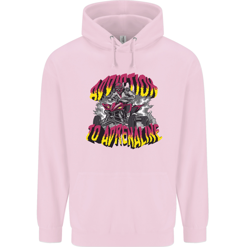 Quad Biking Adrenaline Off Road ATV Biker Childrens Kids Hoodie Light Pink