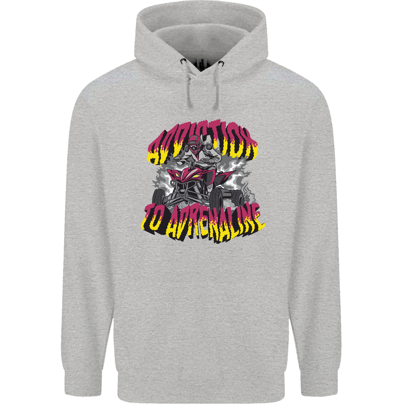 Quad Biking Adrenaline Off Road ATV Biker Childrens Kids Hoodie Sports Grey