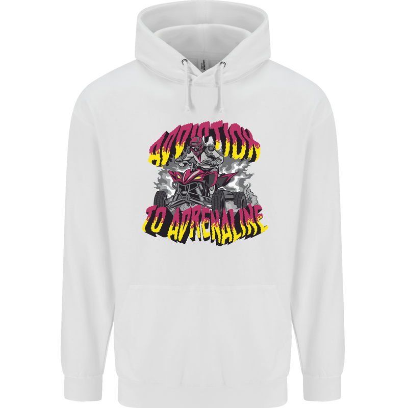 Quad Biking Adrenaline Off Road ATV Biker Childrens Kids Hoodie White