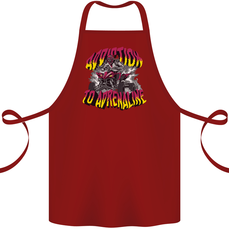 Quad Biking Adrenaline Off Road ATV Biker Cotton Apron 100% Organic Maroon