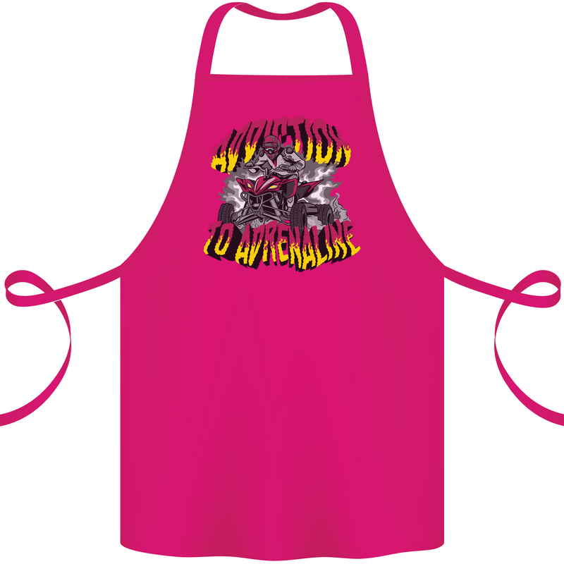 Quad Biking Adrenaline Off Road ATV Biker Cotton Apron 100% Organic Pink