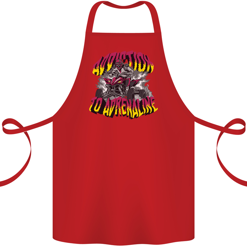 Quad Biking Adrenaline Off Road ATV Biker Cotton Apron 100% Organic Red