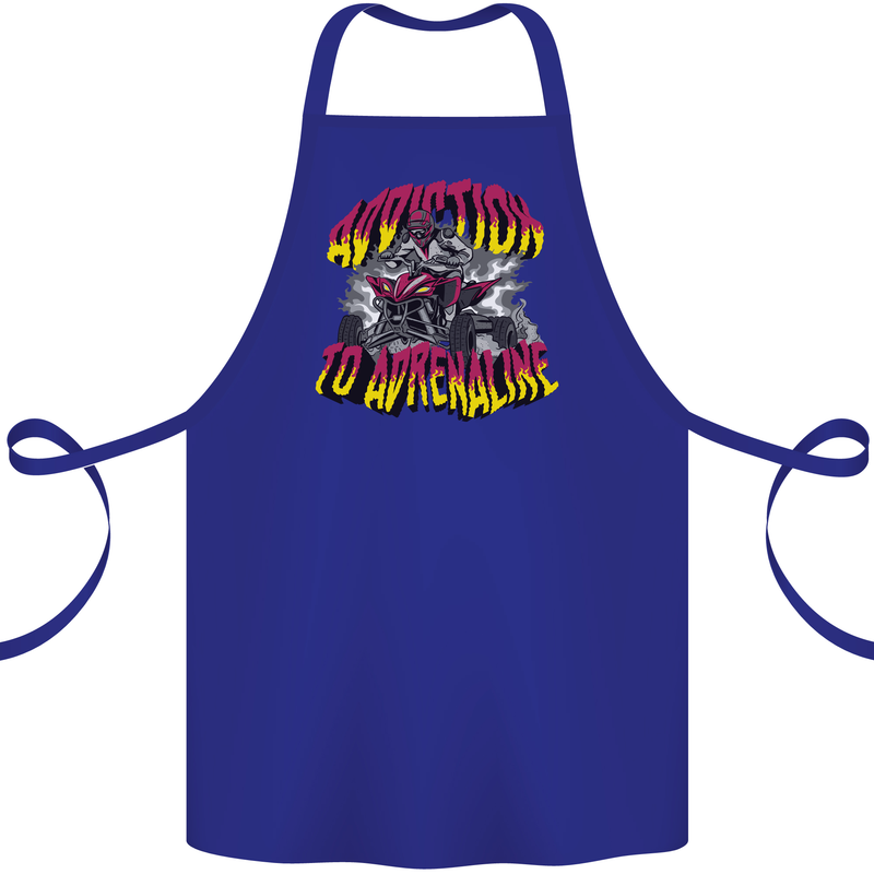 Quad Biking Adrenaline Off Road ATV Biker Cotton Apron 100% Organic Royal Blue