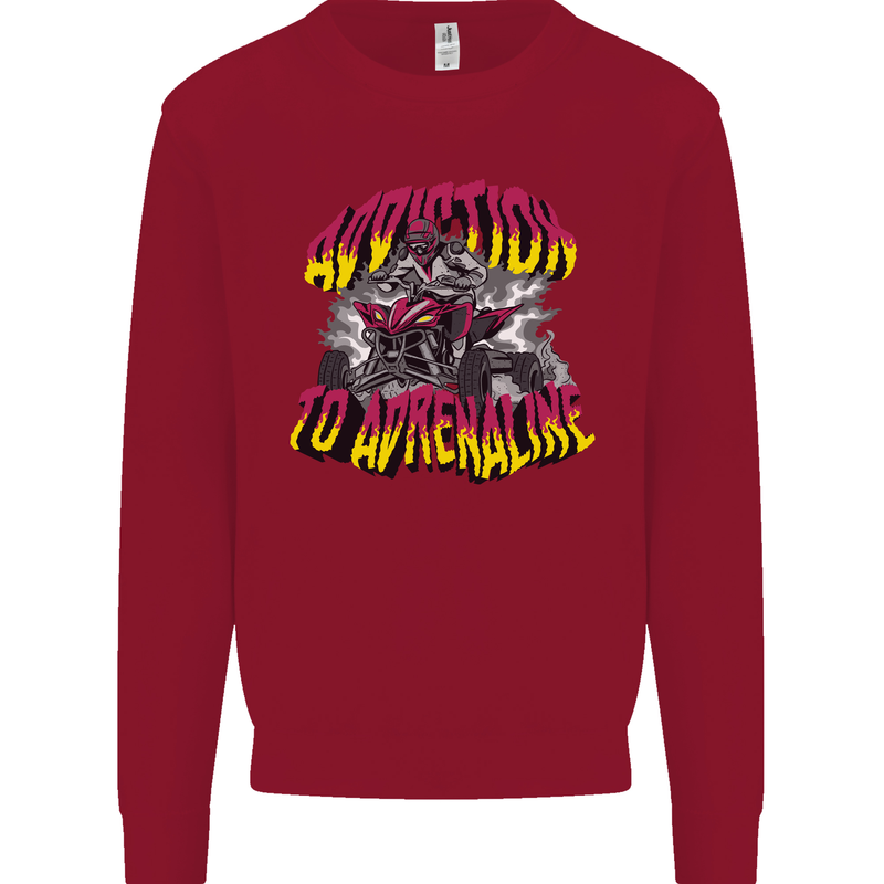 Quad Biking Adrenaline Off Road ATV Biker Kids Sweatshirt Jumper Red
