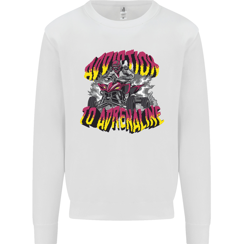 Quad Biking Adrenaline Off Road ATV Biker Kids Sweatshirt Jumper White