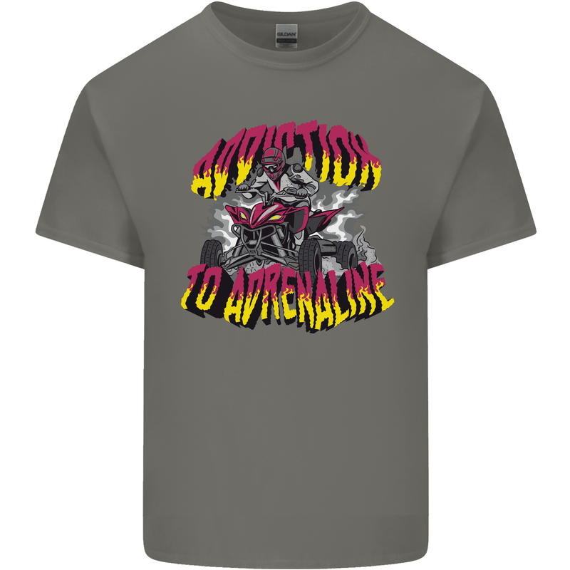 Quad Biking Adrenaline Off Road ATV Biker Kids T-Shirt Childrens Charcoal