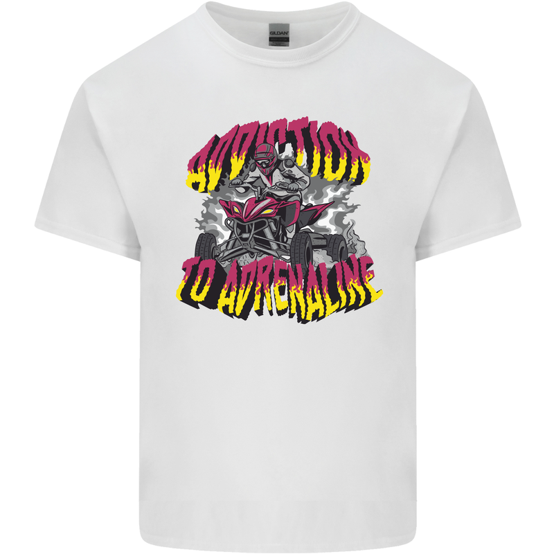 Quad Biking Adrenaline Off Road ATV Biker Kids T-Shirt Childrens White