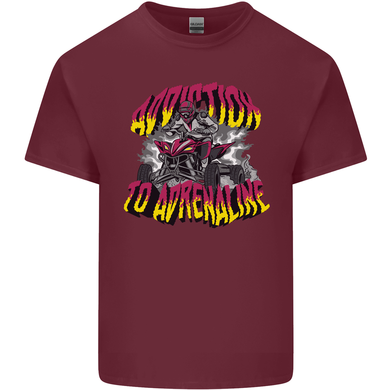 Quad Biking Adrenaline Off Road ATV Biker Mens Cotton T-Shirt Tee Top Maroon