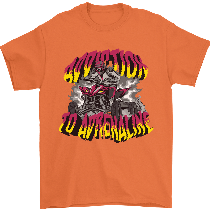 Quad Biking Adrenaline Off Road ATV Biker Mens T-Shirt 100% Cotton Orange