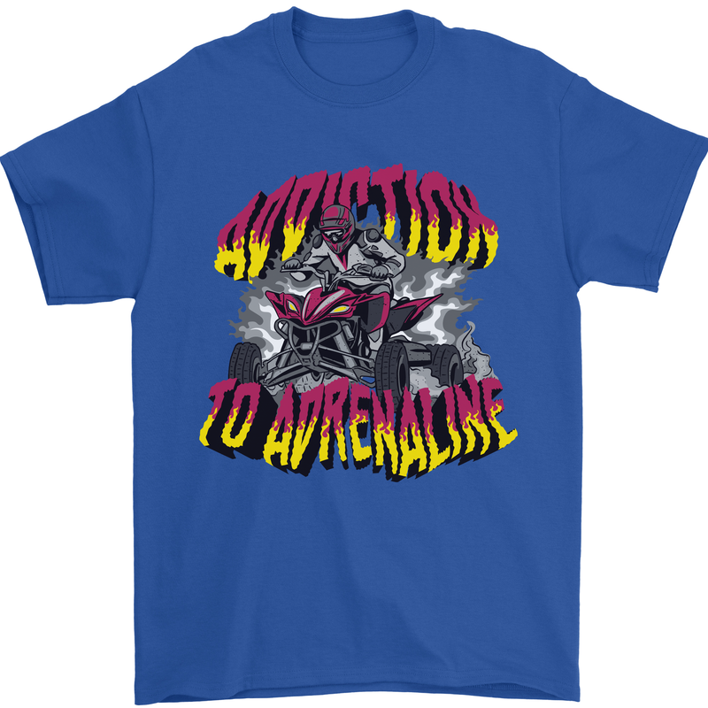 Quad Biking Adrenaline Off Road ATV Biker Mens T-Shirt 100% Cotton Royal Blue
